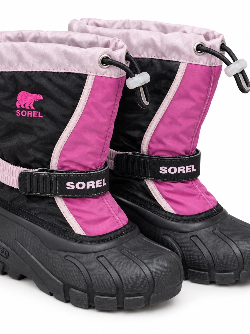 Sorel Kids Waterproof Pink & Black Snow Boots